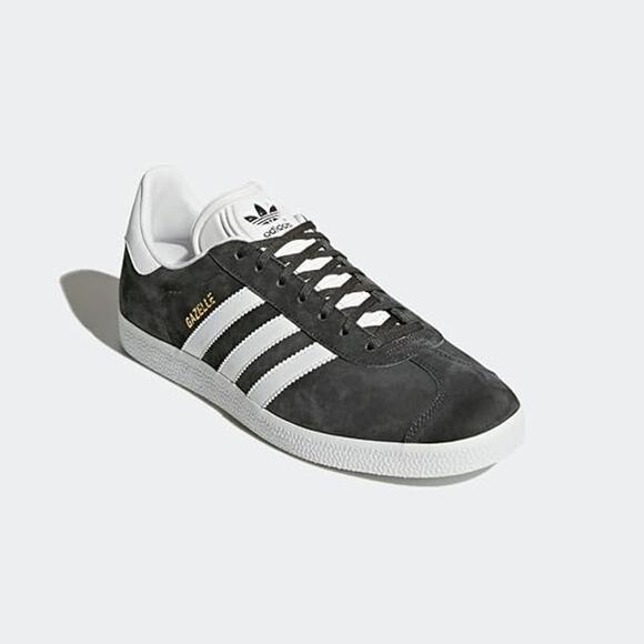 NWT Adidas Men's Gazelle Foundation Dark Grey Heather/White/Gold-SZ 9.5